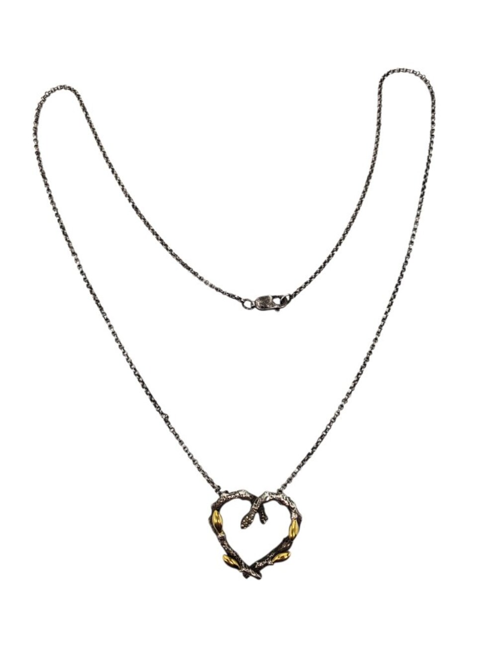 Dweck Diamonds Sterling Silver Two Tone Heart Necklace #24852